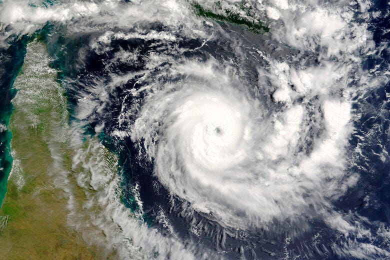 a satellite image of a hurricane